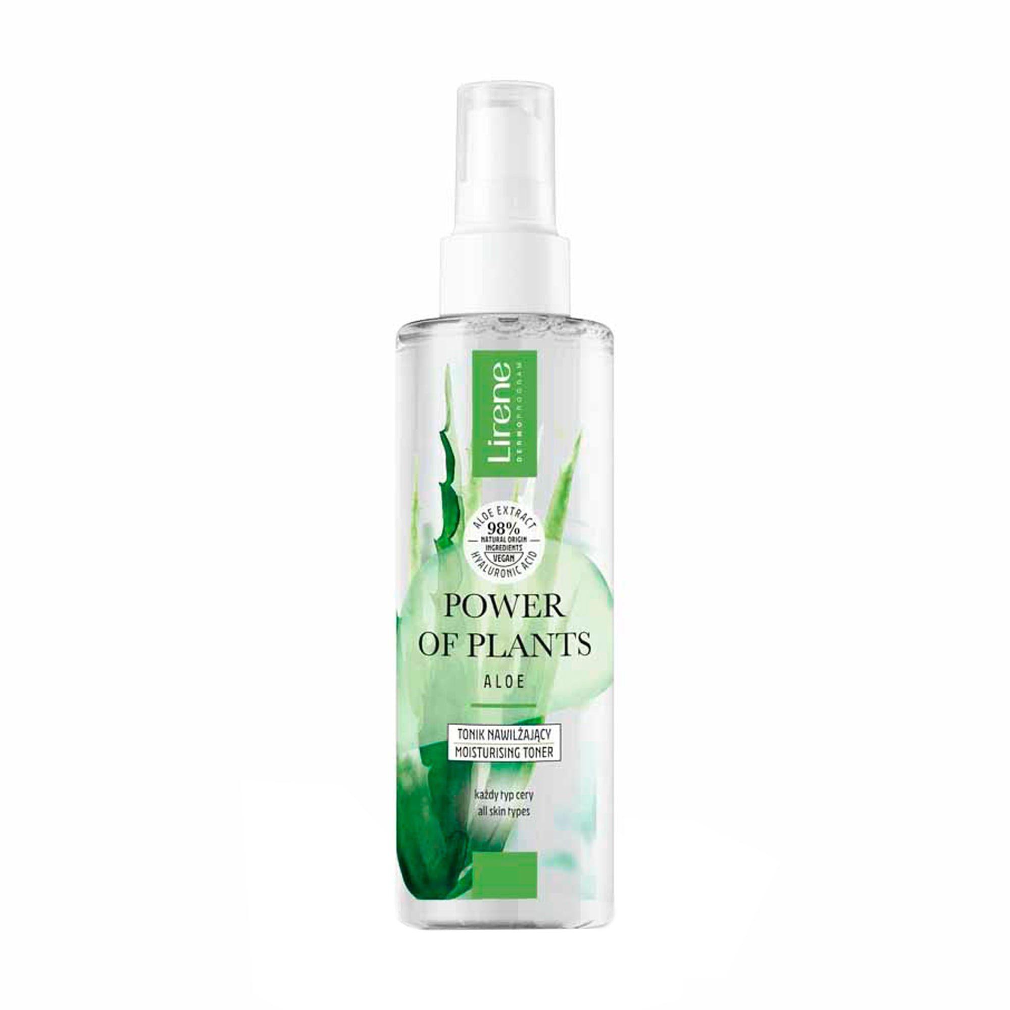 Зволожувальний тонік для обличчя Lirene Power Of Plants Moisturising Toner Aloe, 200 мл